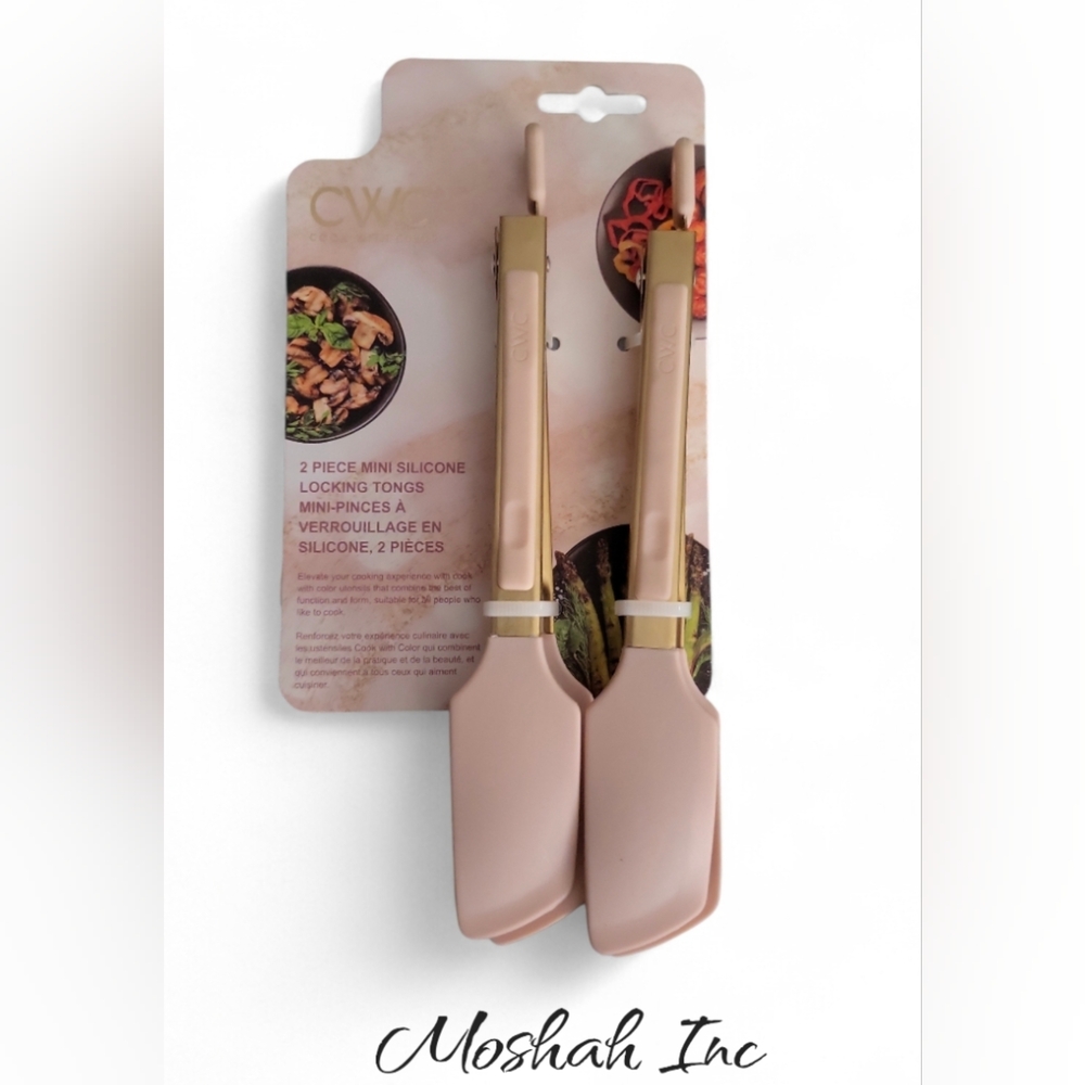 Cwc Silicone Locking Mini Tongs Light Pink